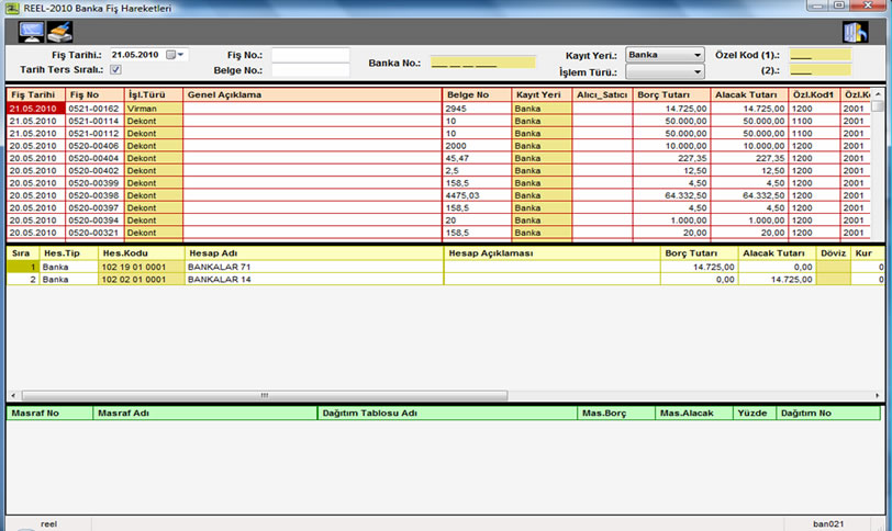 Banka Fiş Hareketleri
